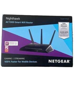 NETGEAR Nighthawk AC1900 Smart WiFi Router Model R7000 Dual Band Gigabit